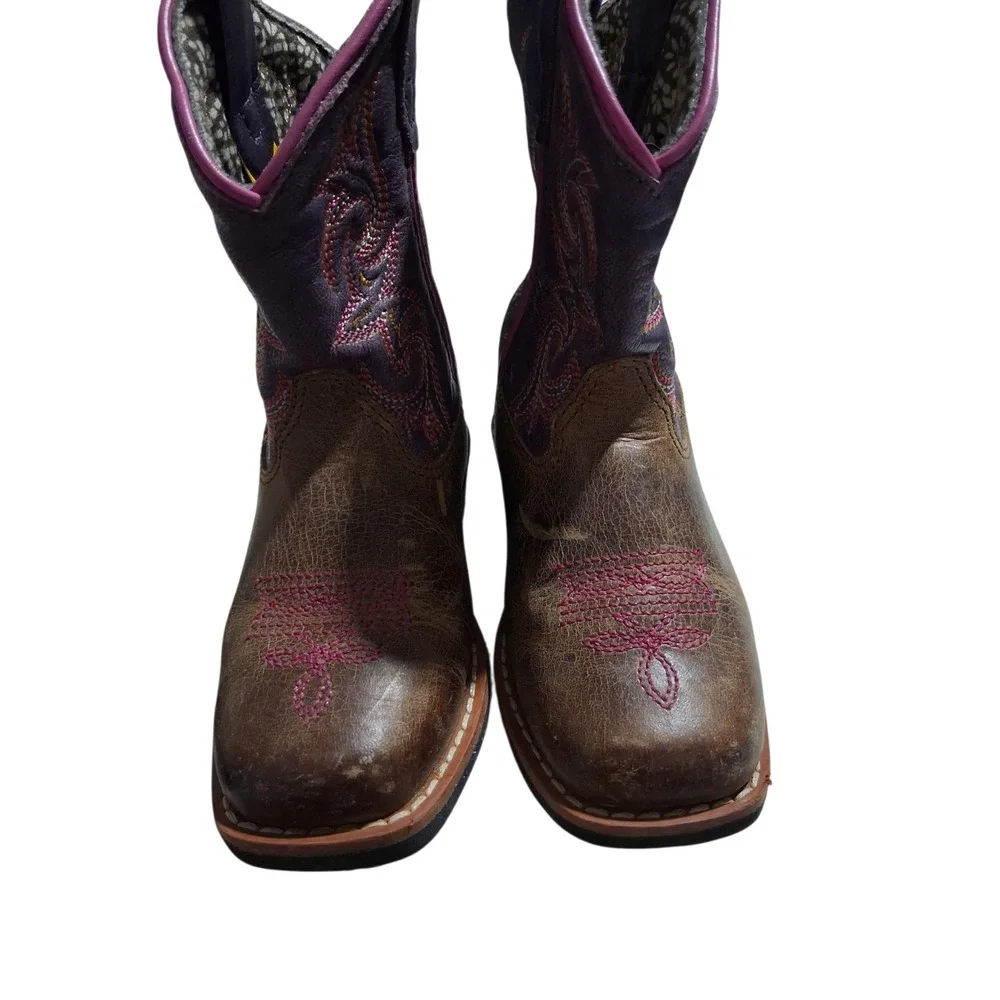 Dan Post Toddler Girls size 6 Tryke Leather Western Cowgirl Square Toe Boots